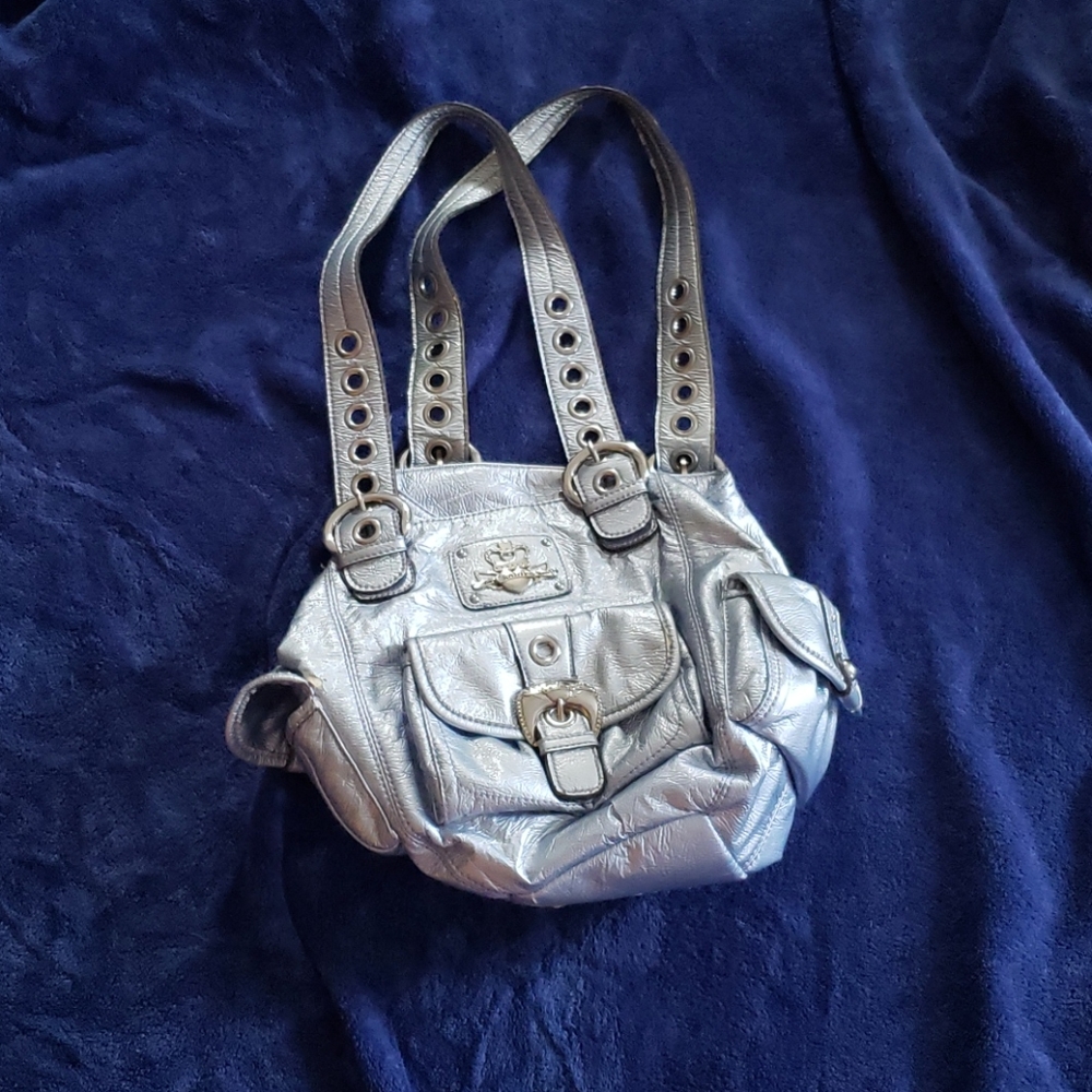 Kathy silver faux handbag